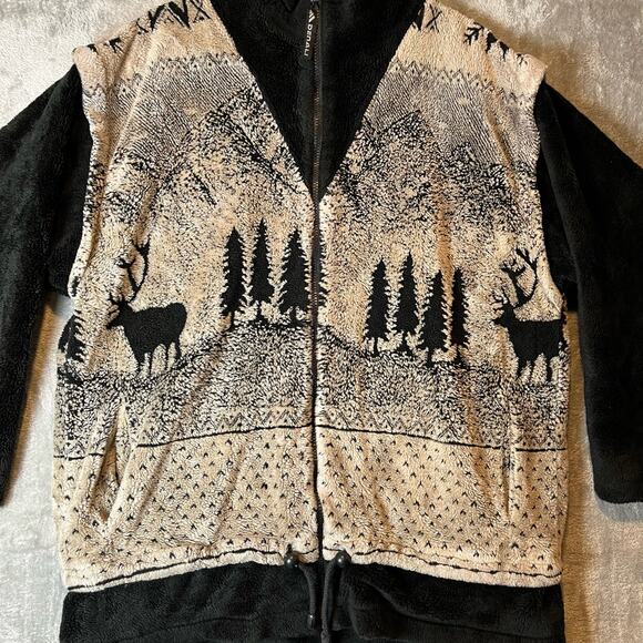 Vintage Denali Women’s Hunting Deer All Over Print Zip Up Jacket Sz Medium - Picture 2 of 8